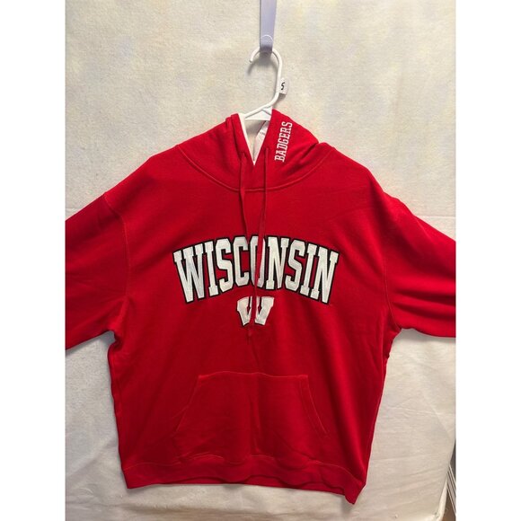 Stadium Athletics Wisconsin Badgers Hoodie 2X Red & White Cotton Blend - Picture 1 of 9